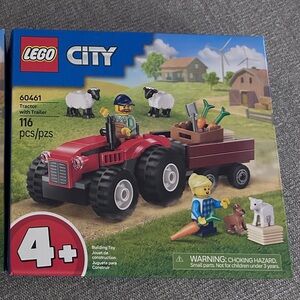 LEGO City Red Tractor and Farm Trailer Set